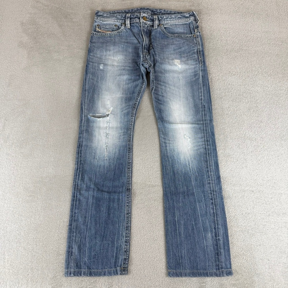 Diesel Thavar Slim Skinny Jeans Mens 29x29 Blue Denim Distressed Cotton Zip Fly
